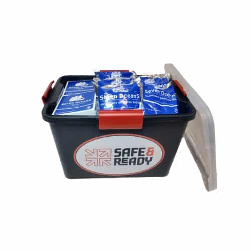 2 personen Noodpakket - Drinkwater + Noodrantsoen (72u) waterdichte Black Box