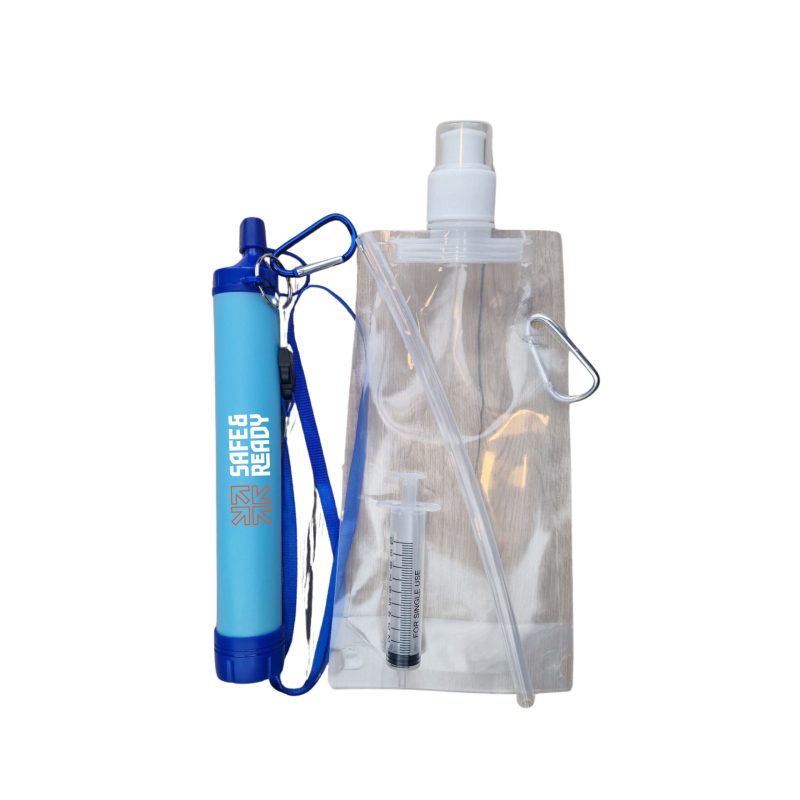 Personal waterfilter straw voor noodsituaties en outdoor, compact waterfilter om direct uit waterbron te drinken.